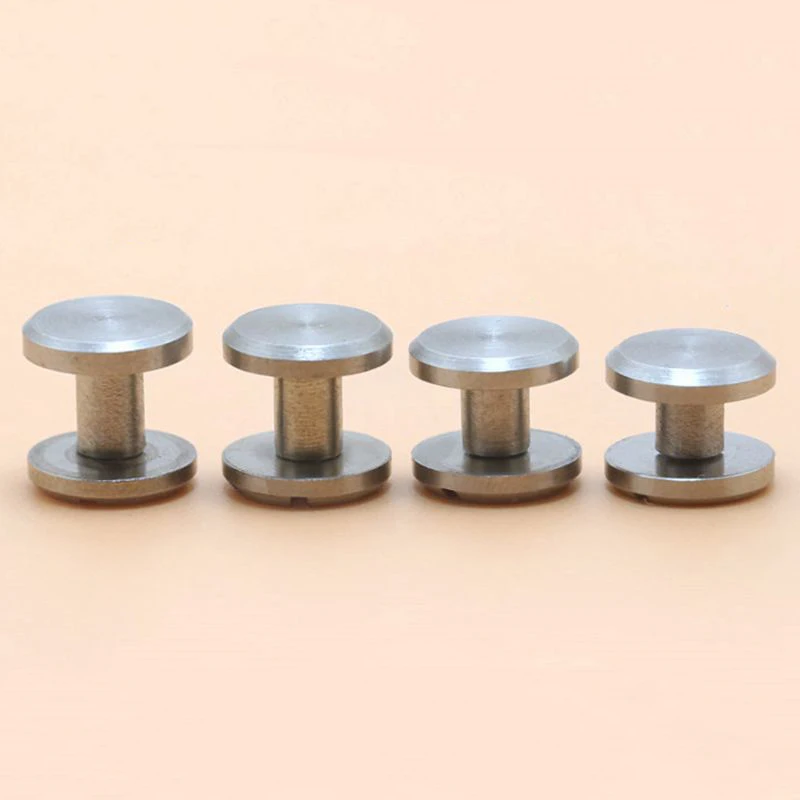 Diameter 8mm Flat Style Chicago Screw Wallet Bag Belt Rivet Diy Handmade Garment Leather Craft Key Case Hardware Part Fastener