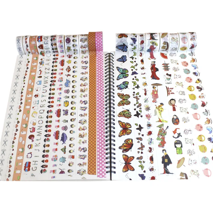 1 Rolle 5 m Washi Tape, niedliche Notizaufkleber, Handjournal, Tagebuch, Dekoration, Papier, Klebeband – Detail 10