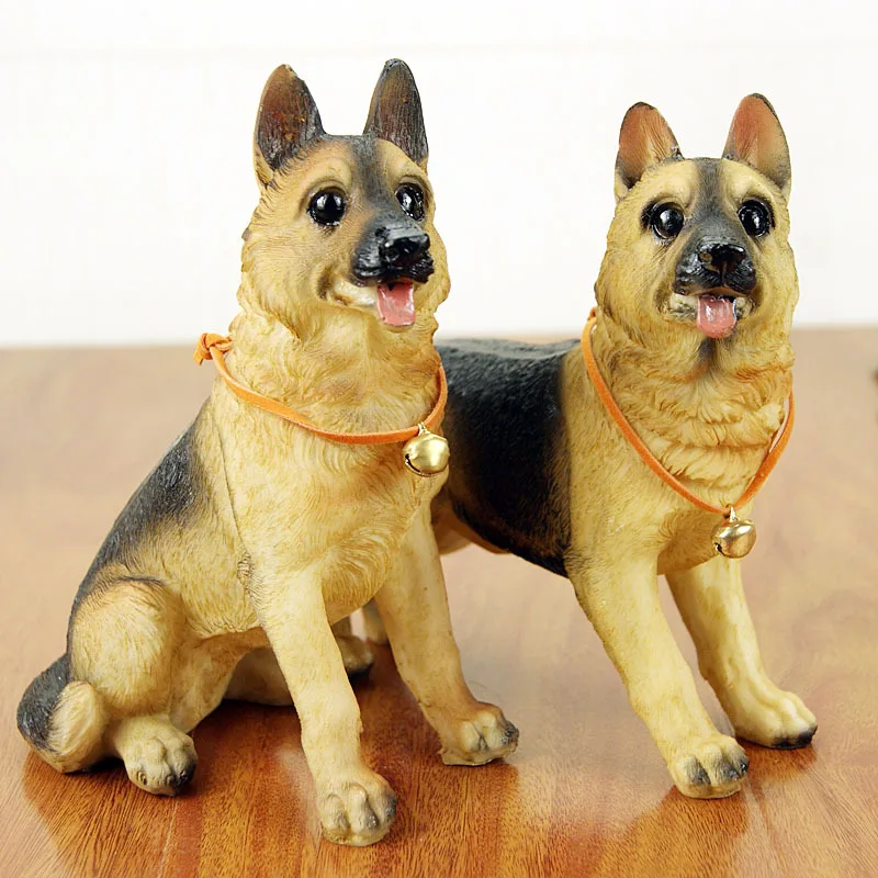 

Simulation German shepherd resin ornaments sculpture landscape craft puppy model home garden Desktop Decoration gift p1407