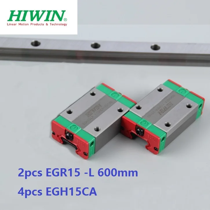 

2pcs origial Hiwin rail EGR15 -L 600mm linear guide + 4pcs EGH15CA carriage blocks for CNC router