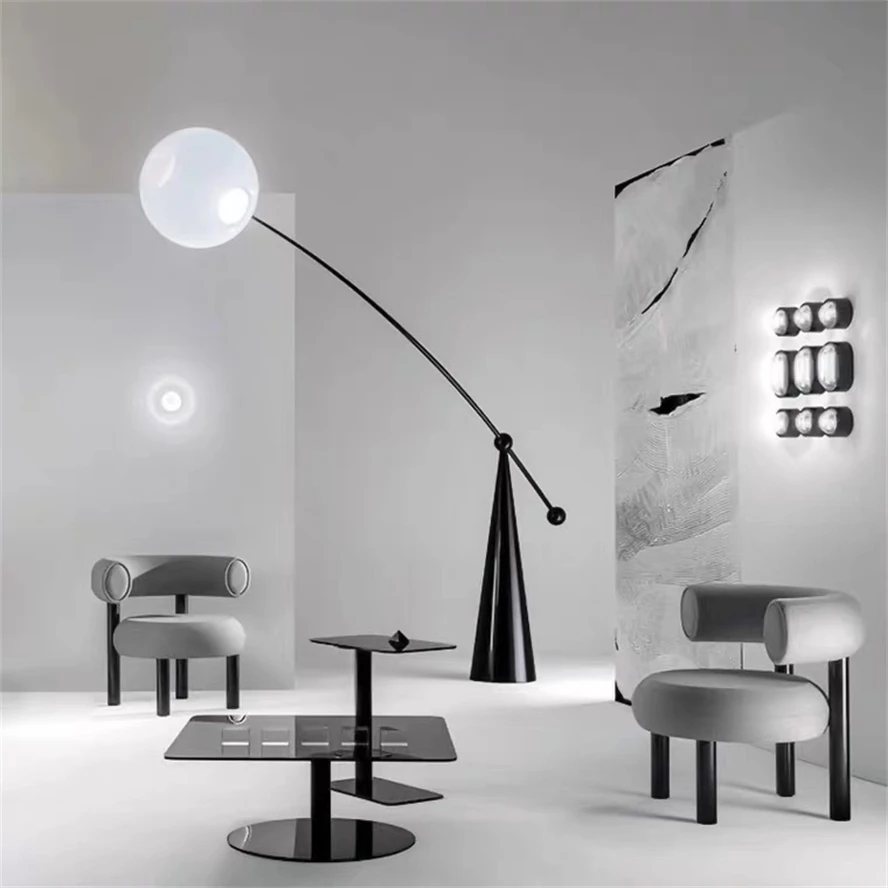 Nordic Minimalist Floor Lamp Glass Shade Fishing Luminair for Living Room Bedroom Bedside Decor Standing Light LED Lights