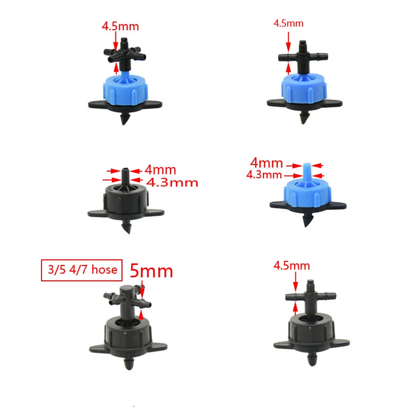 2L 4L 8L Steady Flow Dripper With 2/4 Way Water Splitter Regulataion In Dripper Automatic Pressure Compensation Fittings 10Pcs