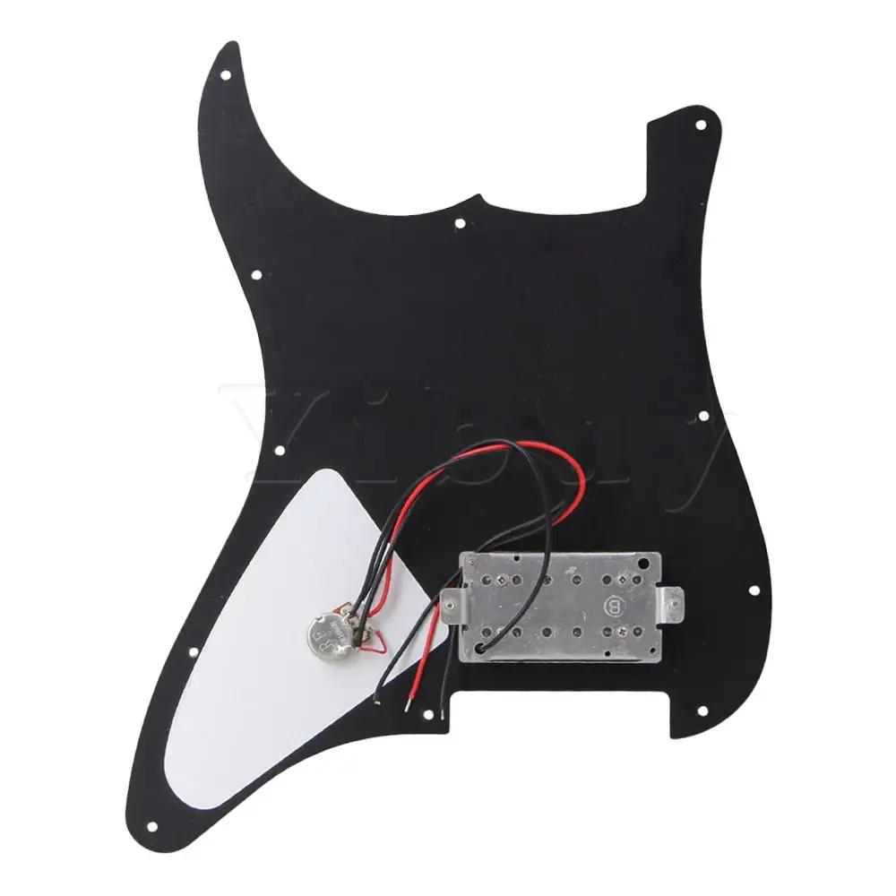 Yibuy Black Prewired Pickguard 1 Humbucker For Electric Guitar