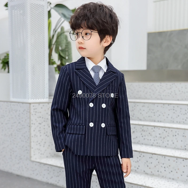 

Flower Boys Wedding Suit Prince Kids Formal Tuxedo Blazer Vest pants 3Pcs Children Performance Host Dance Party Dress Costume