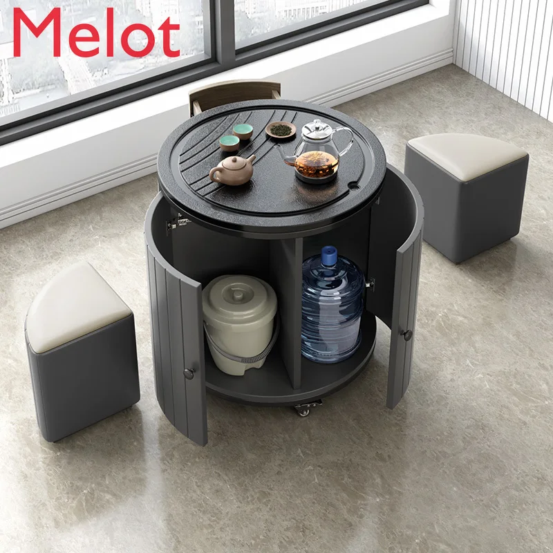 

High-End Luxury Tea Table Small Apartment Home Multi-Functional Mobile Tea Cart European Simple Balcony Small Tea Table