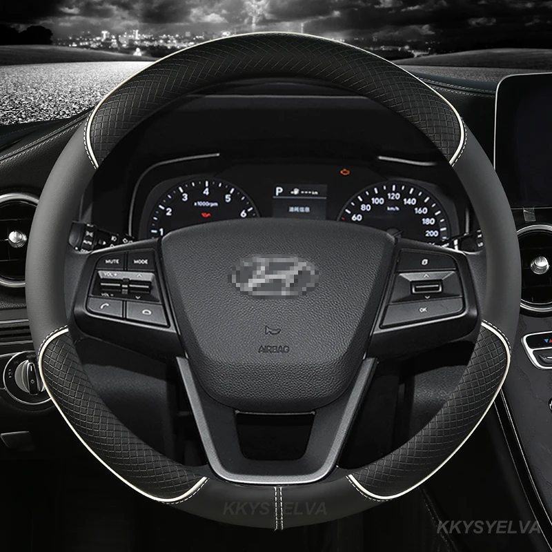 Microfiber Leather Car Steering Wheel Cover Anti-slip for Hyundai i30 Kona i10 i35 Elantra Santa Fe Auto Accessories