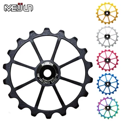 MEIJUN-MTB Desviador traseiro de bicicleta, Jockey Wheel, Polia de rolamento cerâmico, CNC Road Bike Guide, Roller Idler, 17T, 18T, AL7075, 4mm, 5mm, 6mm