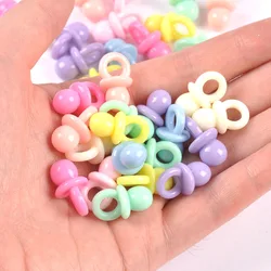 20pcs 20x11mm Mixed Candy Color Acrylic Pacifier spacer Beads Charms For Jewelry Making YKL0895