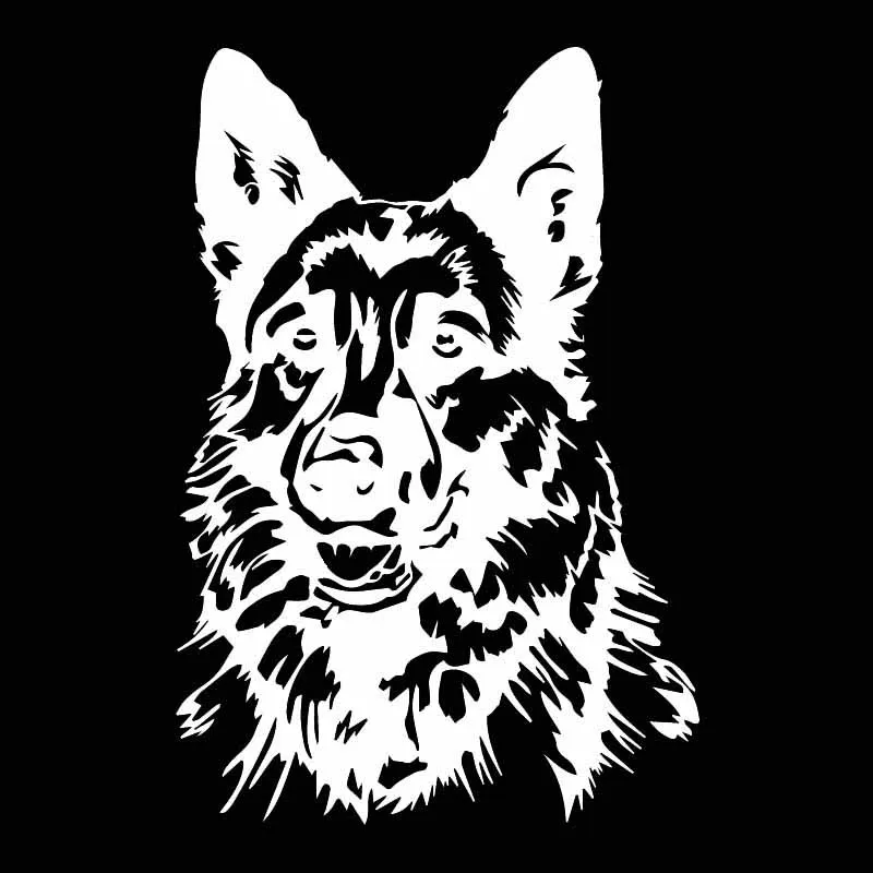 Funny Animal Car Sticker Vinyl Decal German Shepherd Dog Decal Waterproof Auto Accessories Black/Silver/white,17cm*11cm