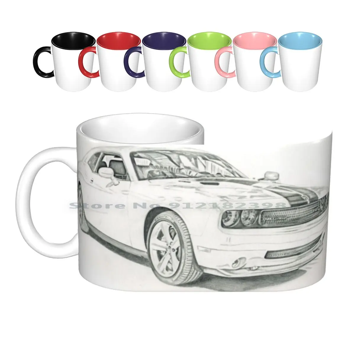 Challenger Illustration Ceramic Mugs Coffee Cups Milk Tea Mug Challenger Challenger R T Vin Fast And Furious Cars Car Creative