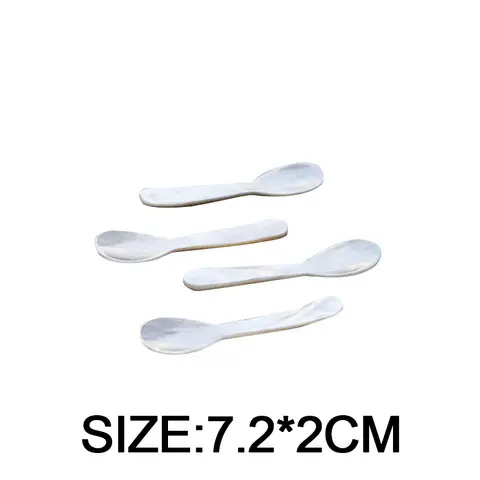 10/1 st nya naturliga snäckskalskedar 72 mm kryddskedar kaffekaviar dessertskedar liten tesked hantverk för kosmetisk kräm 10 best sales skalsked - №4