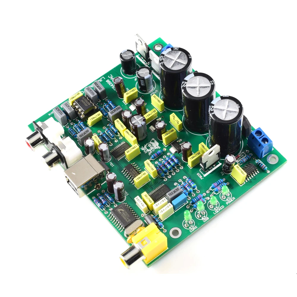 

CS4398 CS8416IC DAC Board with USB Coaxial 24/192K Decoder Board AC 15V LJM