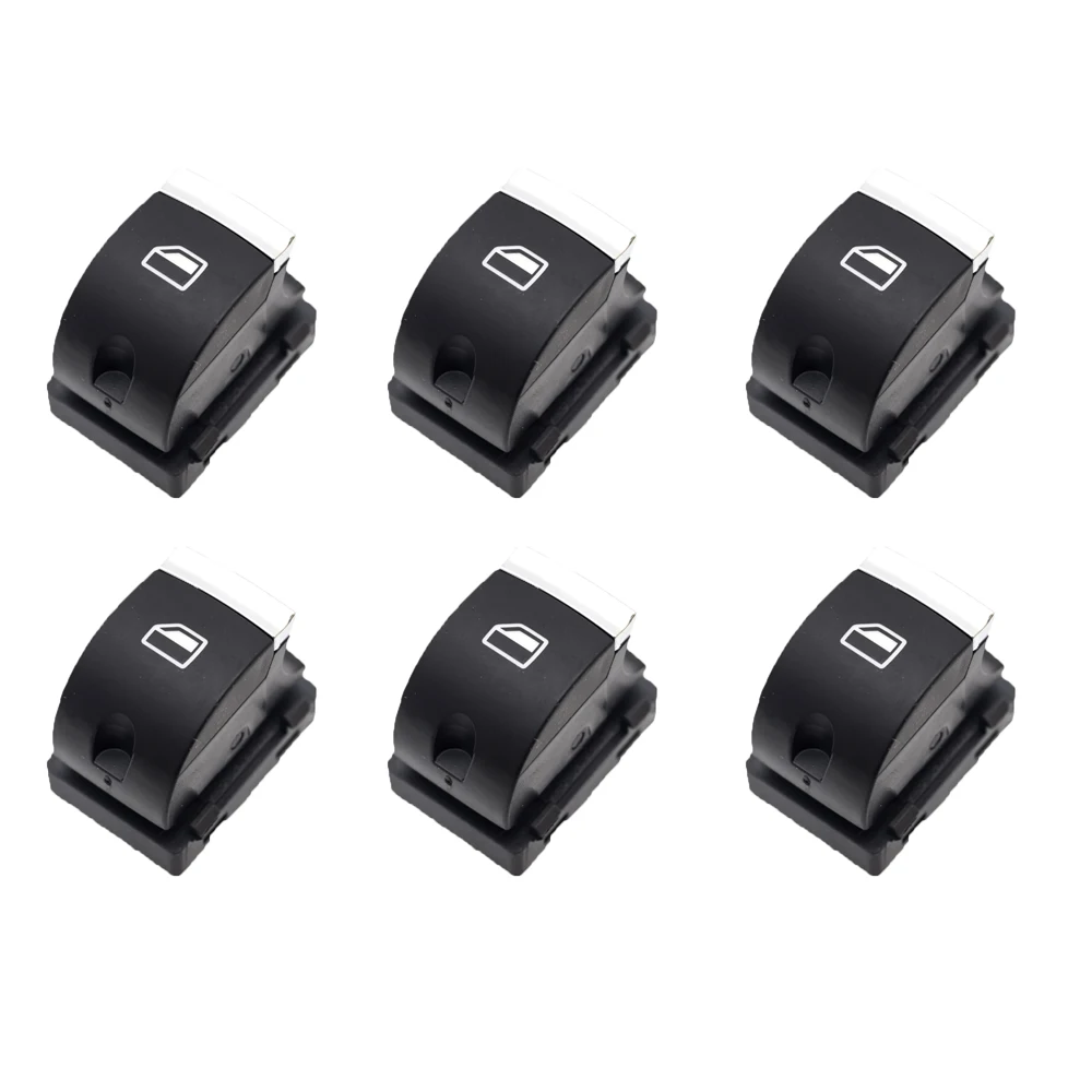 

6Pcs Chrome Master Window Switch Control Button For Audi A3 8P A6 S6 RS6 C6 Q7 2004-2015 4F0959855B 4F0 959 855B 4F0 959 855 B