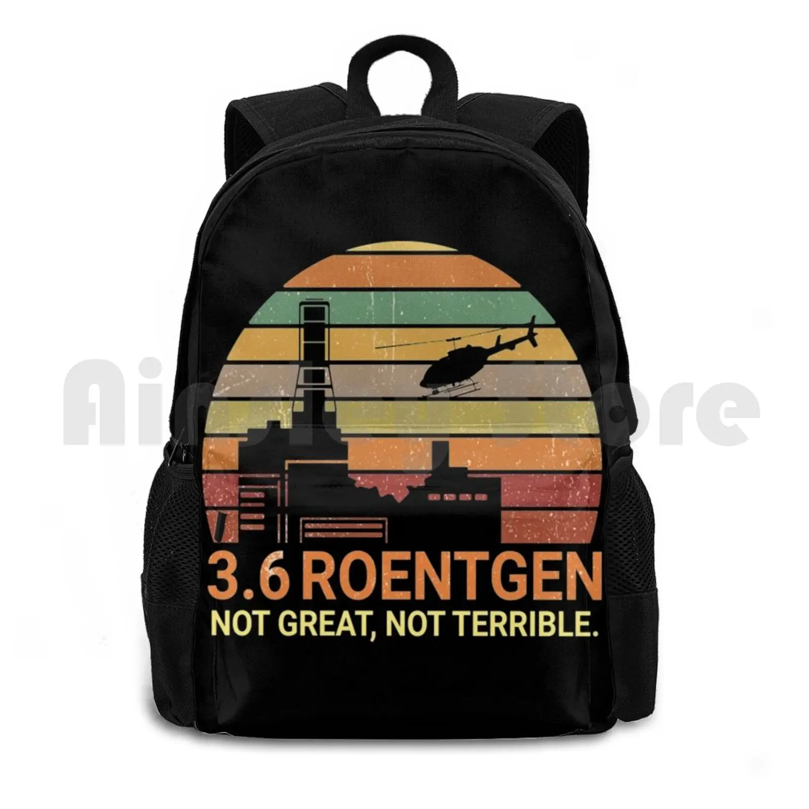 

3.6 Roentgen Not Great , Not Terrible Chernobyl , Vintage Scientist Tee , Outdoor Hiking Backpack Waterproof Camping Travel 36