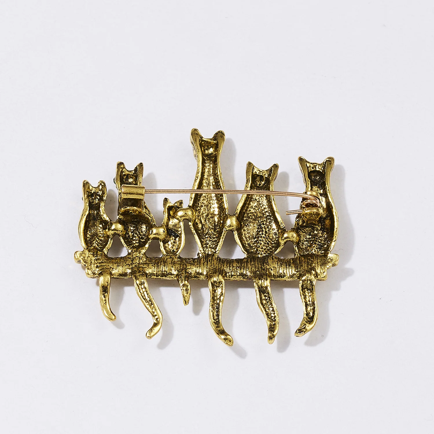 Rinhoo 6 süße Katzen Emaille Pin Vintage grüne Strass Augen Katze Broschen für Frauen Tier Kätzchen Casual Party Brosche Pins Geschenke – Detail 28