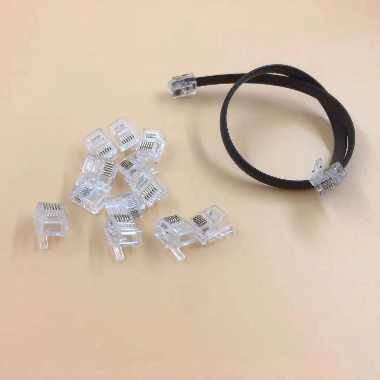 RJ12 Six-core Clear Crystal Head 6P6C Right Buckle Position EV3 Data Line Crystal Connector Cable Technical MOC Parts 10-100Pcs