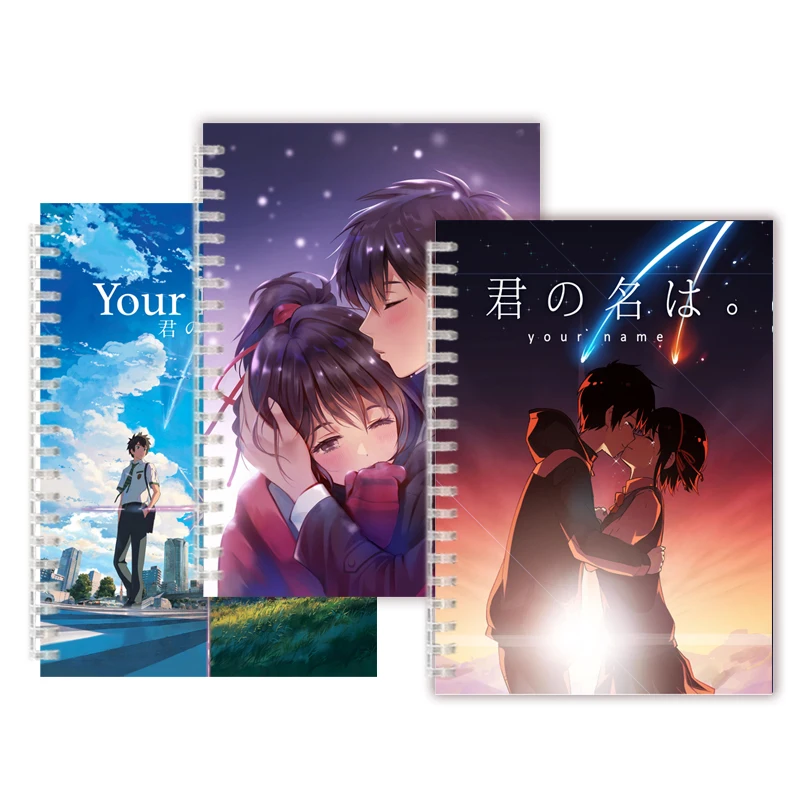 Anime twoje imię 2 film Manga spiralny pierścień notatnik plakat Andrew Kimi nie Na Wa drukuje miłość Silk notes zeszyt Journal