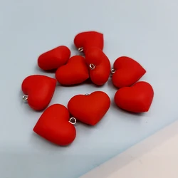 10pcs Kawaii Red Love Heart Charms for Jewelry Making Cute Pendant DIY Earings Necklace Keychain Accessories C498