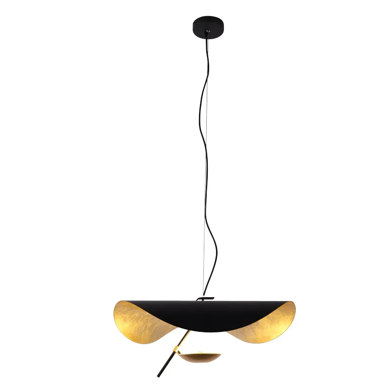 moderno led pingente de luz pos moderna sala jantar quarto luminaria retro preto textura ouro lampada pendurada 01