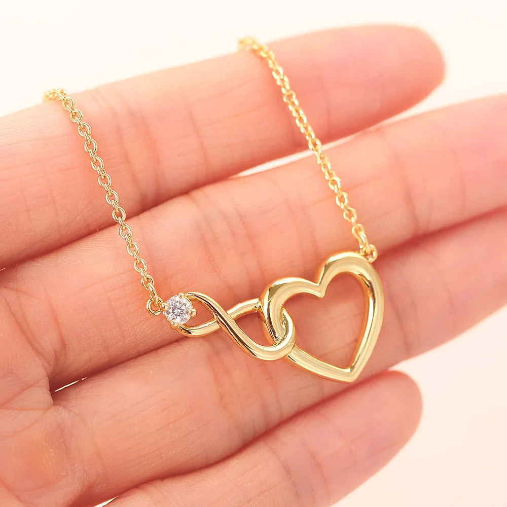 Heart Pendant Necklace for Women Crystal Infinite Love Aesthetic Korean Choker Gold Color Chain Wedding Accessories Jewelry N457