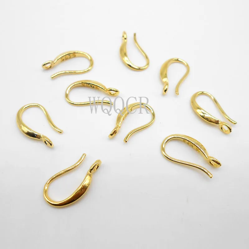 New 10 Pieces / More 925 Tremella Hook Lettering Ear Hook Earrings DIY Jewelry Accessories Gold Silver Wholesale Jewelry Making