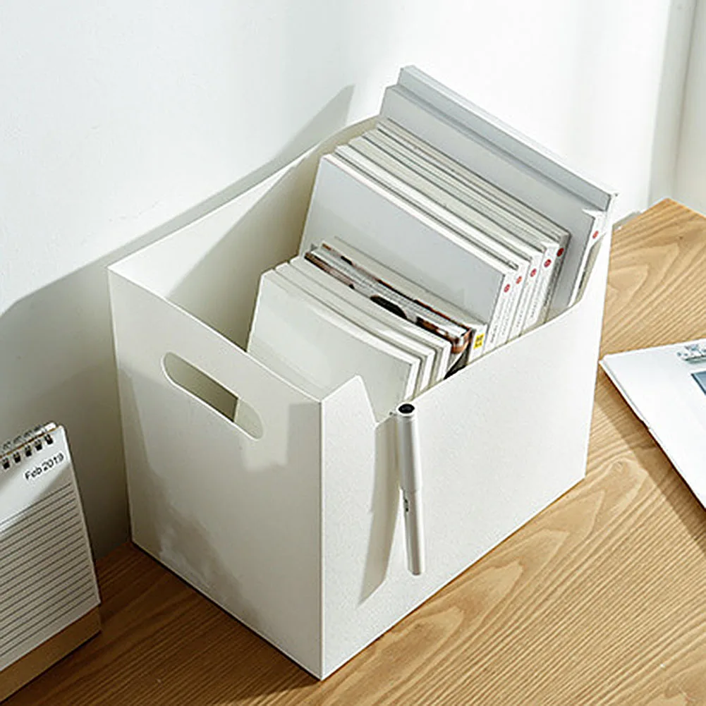 Office Documents Desktop Organizer Portable PP Book File Box Paper Holder Desk File Storage Box Stationery Sundries Storage Rack