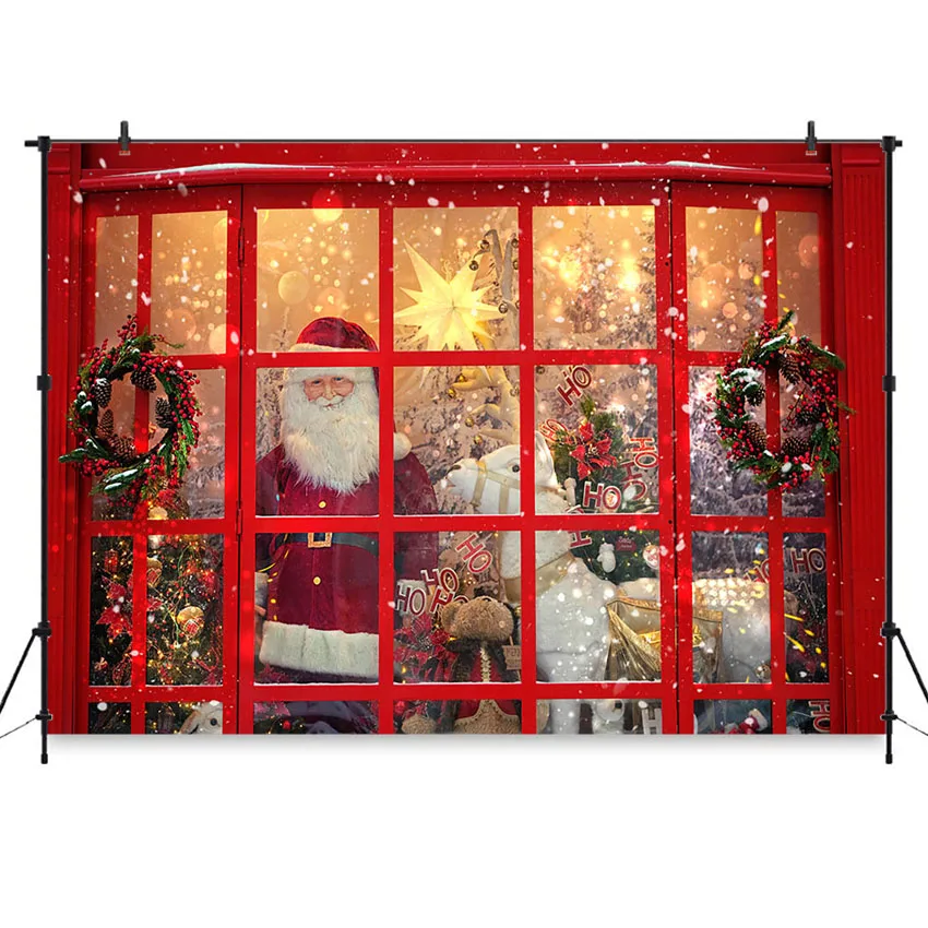 Christmas Store Santa Claus Photography Backdrop Xmas Wall Decoration Winter Gifts Background Photo Booth