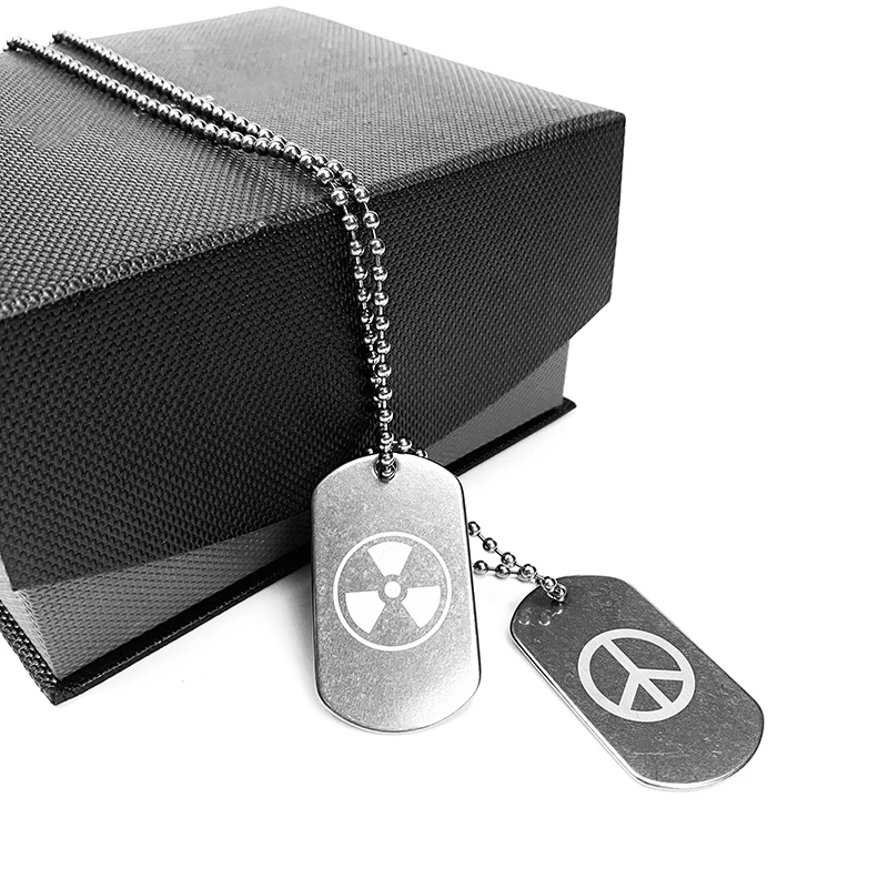 Pure Titanium Military Dog Tags Customize With 65 Cm Metal Ball Bead Chain