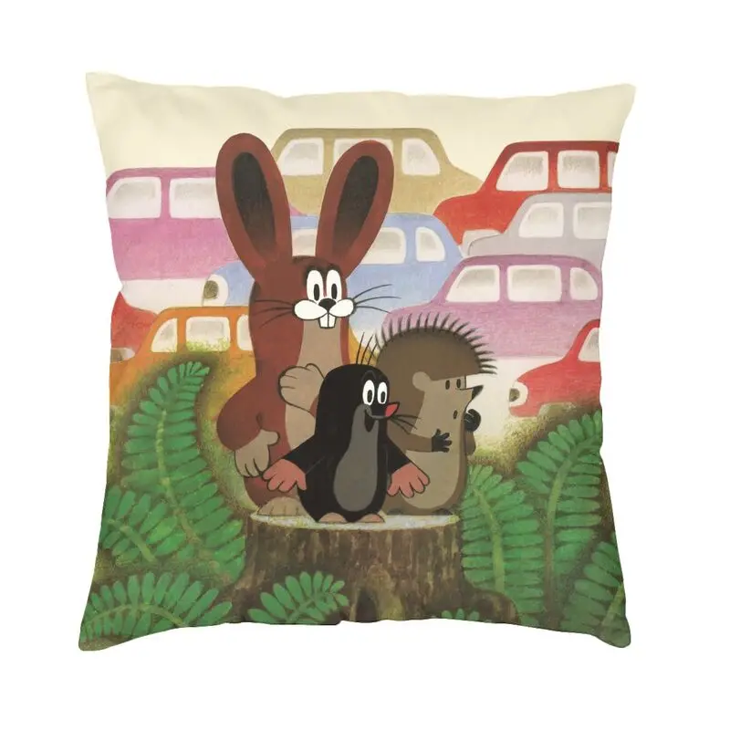 Luxury Czech Cartoon Comics Krtek Mole Cushion Cover for Sofa Soft Slovakia Art Throw Pillow Case Bedroom Decoration Pillowcase