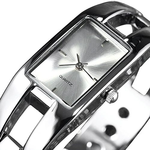 Women\'s Square Dial Changing Color Bracelet Bangle Quartz Fashion Wrist Watch Creative Wrist Watch Men Women Quartz Watch