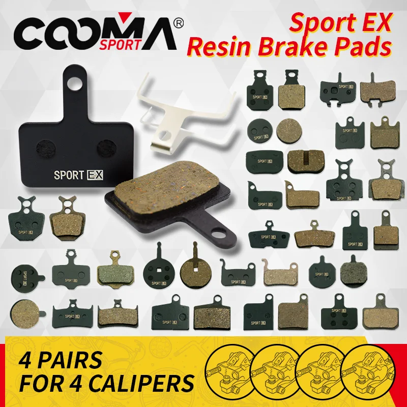 

4 Pairs 8 pcs Bicycle Brake Pads for SRAM Avid SHIMANO Magura Hayes Formula Scooter, Sport EX Class, LN