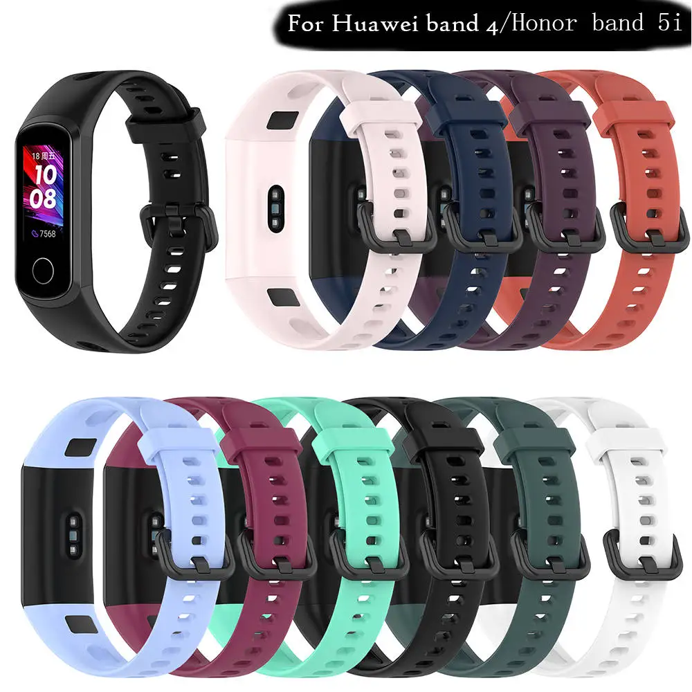 Sport Silicone Watchband Strap For Huawei band 4 Smart Wristband For Huawei Honor Band 5i Replacement Original Strap Bracelet