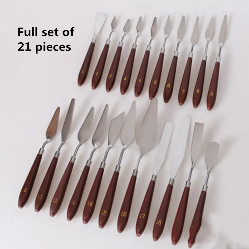 High Quality 18 Pcs of Oil Painting Knifes Set Oil Painting Scraper Stainless Steel Palette Knife Painting Tools Art Supplies