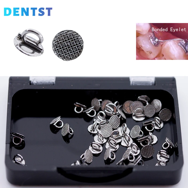 50Pcs/Box Dentst Orthodontics Dental Direct Bond Eyelet Clear Ceramic Composite Lingual Buttons Brackets Ortodoncia Tools