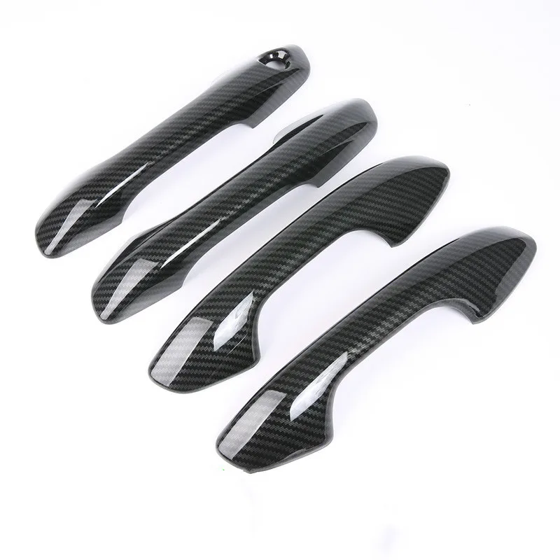 For Kia Rio 4 X-line 2017 2018 2019 2020 Chrome Carbon Fiber Door Handle Cover Trim Sticker Overlays Styling Accessories