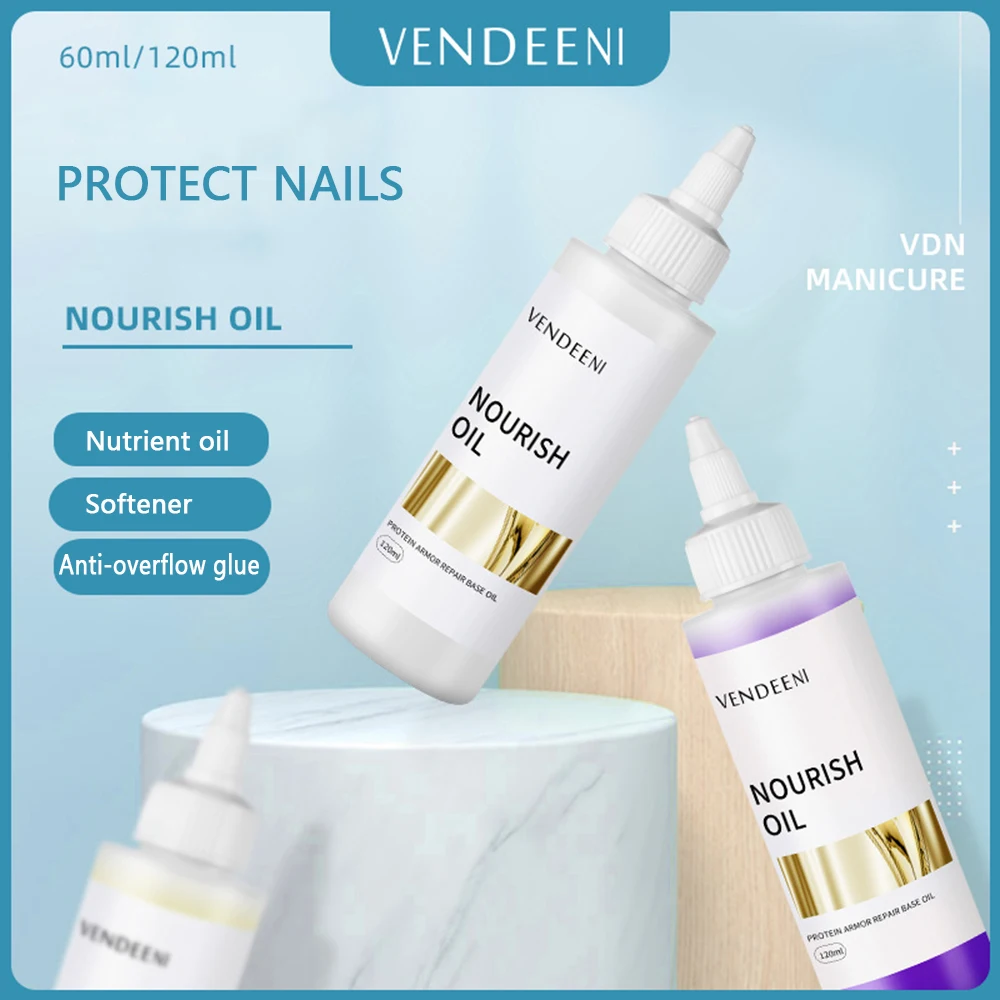 Vendeeni grande capacité fruité ongles cuticules Nutrition huile adoucisseur d'ongles Nail Art Anti-débordement Gel traitement des ongles soin huile outil