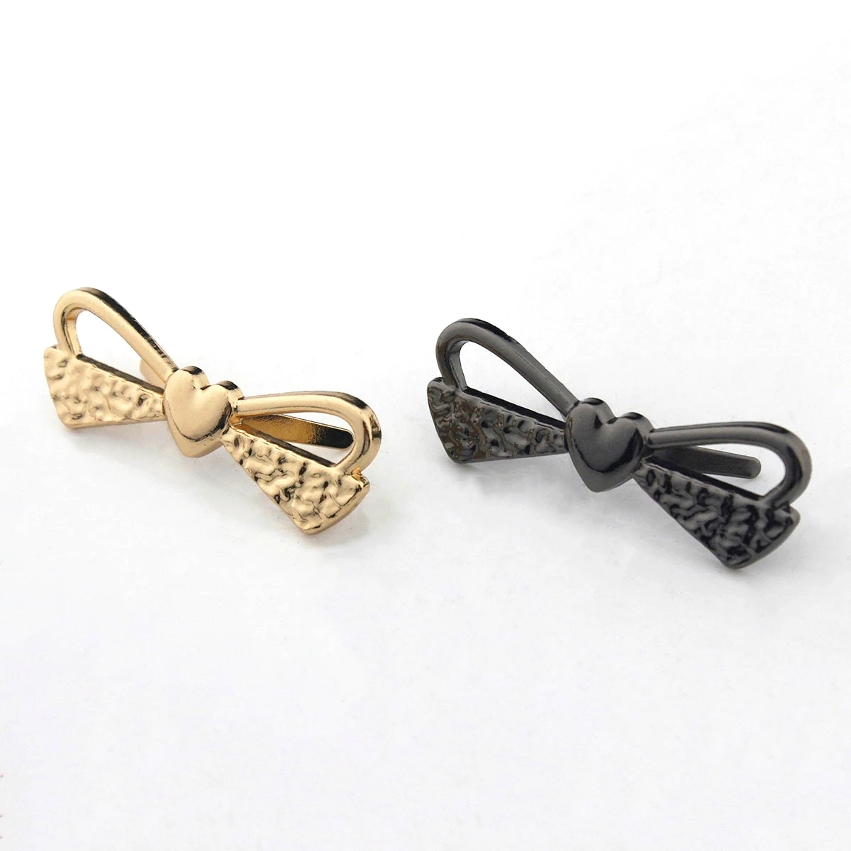 2pcs Metal Heart Bowknot Buckle Fashion Decoration Shoes Clasp for Handbag Bag Garments Hardware Closure Bag Parts Accessories