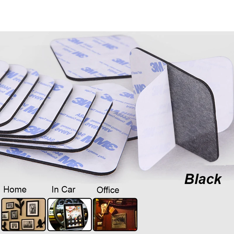 5pcs 78x61mm 3M 9448A Double Sided Adhesive EVA Foam Pad Mounting Tape Auto Car Decorative Home Use black / white 3mm thick