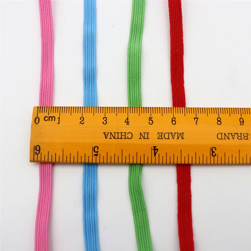 100 Yards 6mm High Elastic Rope Rubber Band Ribbon Color Flat Elastic Belt Lace Decorative Belt Clothing Sewing Accessories