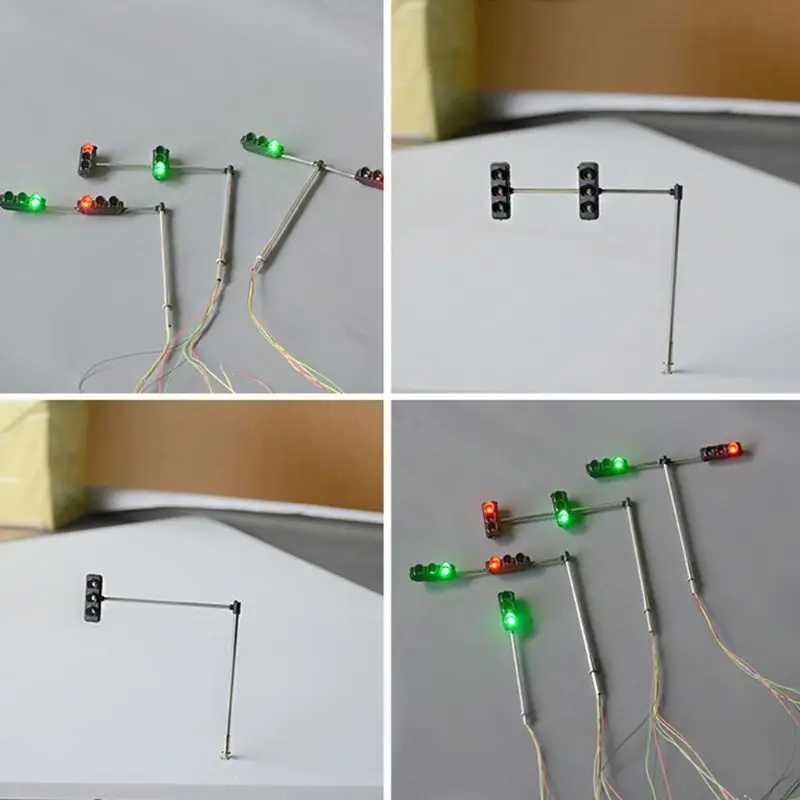 1/100 skala światła LED City Traffic Light Model budynku piasek Model stołu materiały miniaturowe zabawki edukacyjne dla dzieci