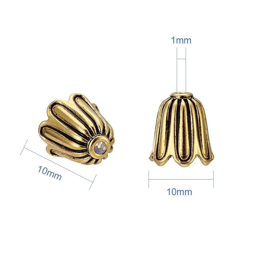 20pcs 10mm Tibetan Style Flower Alloy Bead End Caps for Jewelry Making For Jewelry Making Findings Needlework DIY Accessories