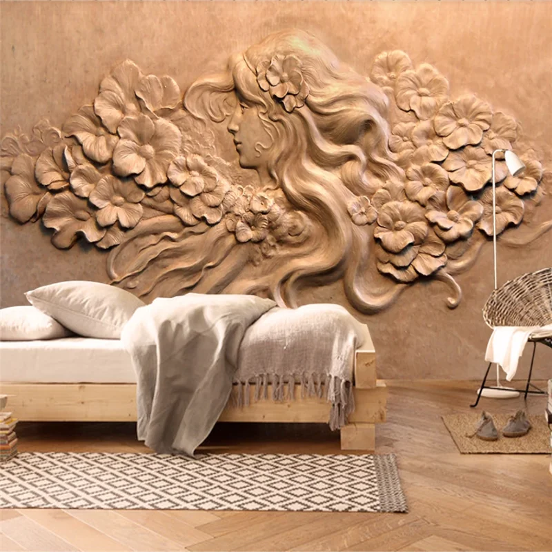 

wellyu Custom wallpaper 3d murals embossed beauty flower art pattern TV background wall papel de parede 3d wallpaper фотообои