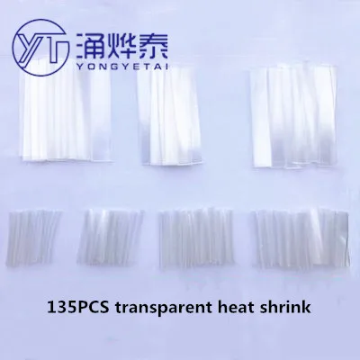 

YYT Heat shrinkable tube 135PCS/bag transparent data line repair protection insulation shrinkable wire sleeve earphone