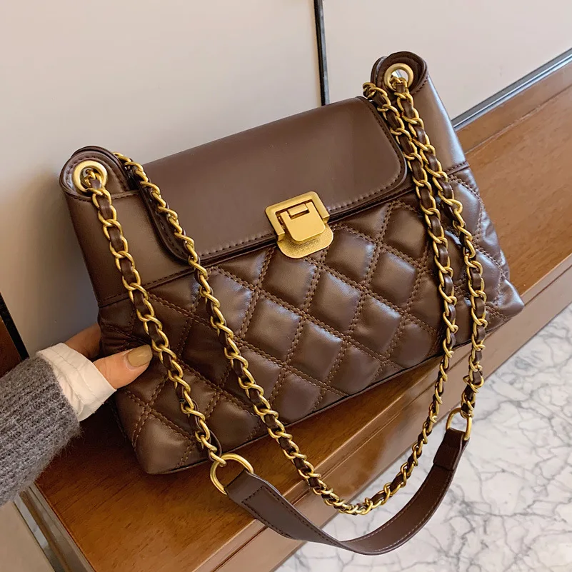 Fashion  Diamond Lattice Chain Handbags Women Shoulder Crossbody Bags 2022 New Luxury Brand Ladies Messenger Bags Female Purses