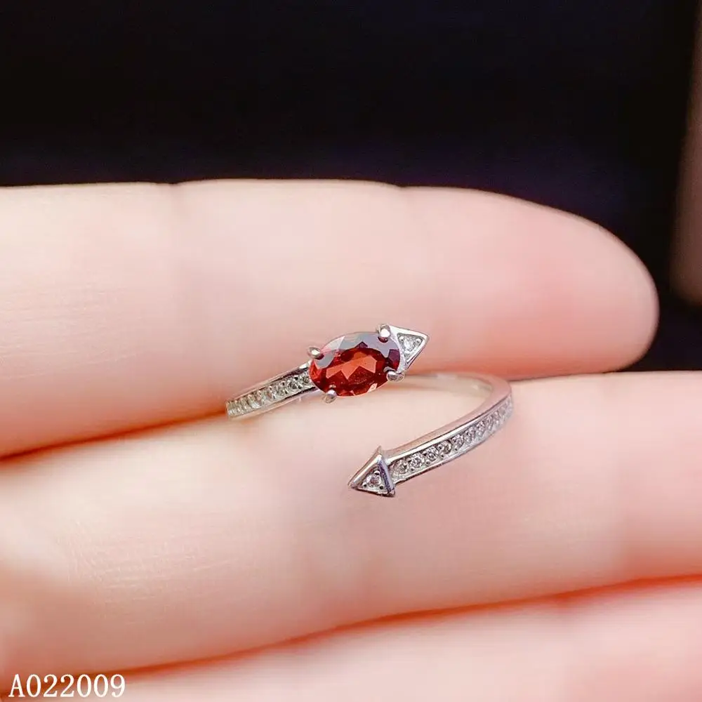 

KJJEAXCMY fine jewelry 925 sterling silver inlaid natural garnet new ring popular girl's ring support test