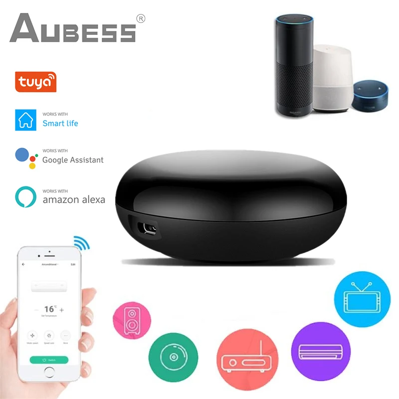 Tuya-mando a distancia inteligente inalámbrico WiFi-IR, control remoto por infrarrojos, acondicionamiento de TV, hogar inteligente a través de Alexa y Google Home