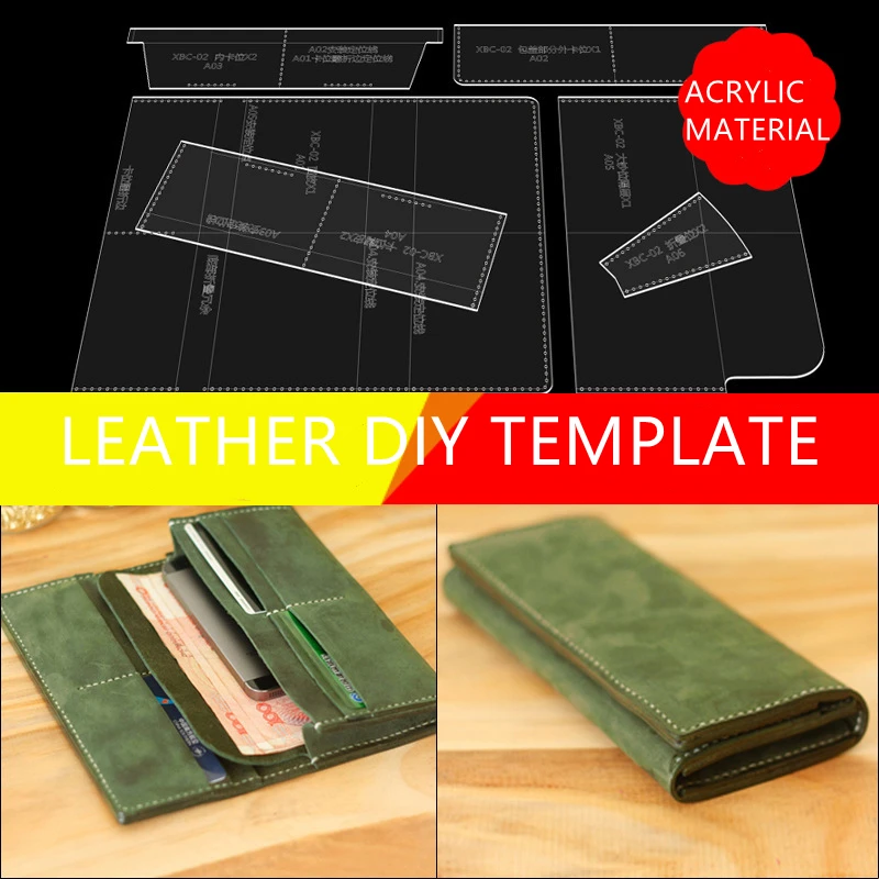 

Wallet Version Type Drawing Acrylic Template Handmade Leather DIY Design Wallet Version Type Leather Tool