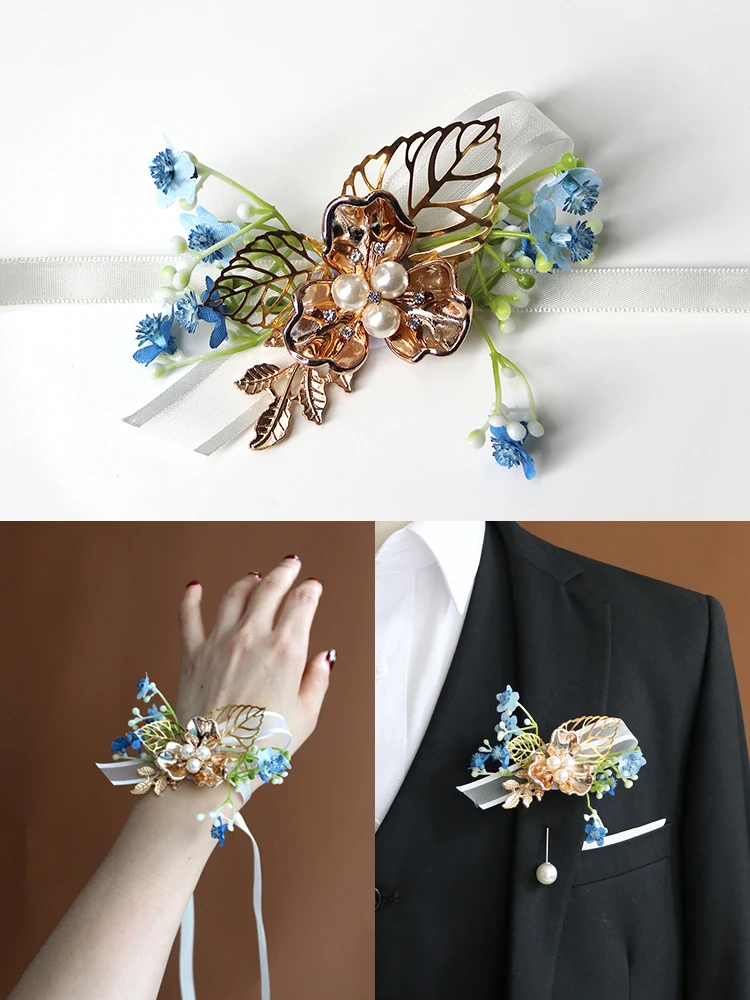 Corpetto ad ago per l'alito del bambino botanico, grounonniere Groom, Buttonhole da sposa rustico, Boho Wedding damigella d'onore naturale