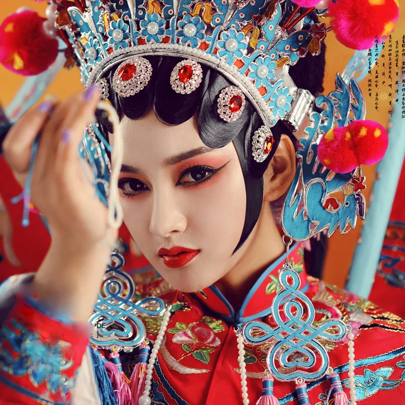 Chinese Traditional Opera Costume Stage Performance Photography Hanfu Cos Mu GuiYing for Lady General Mu Command Female Warrior