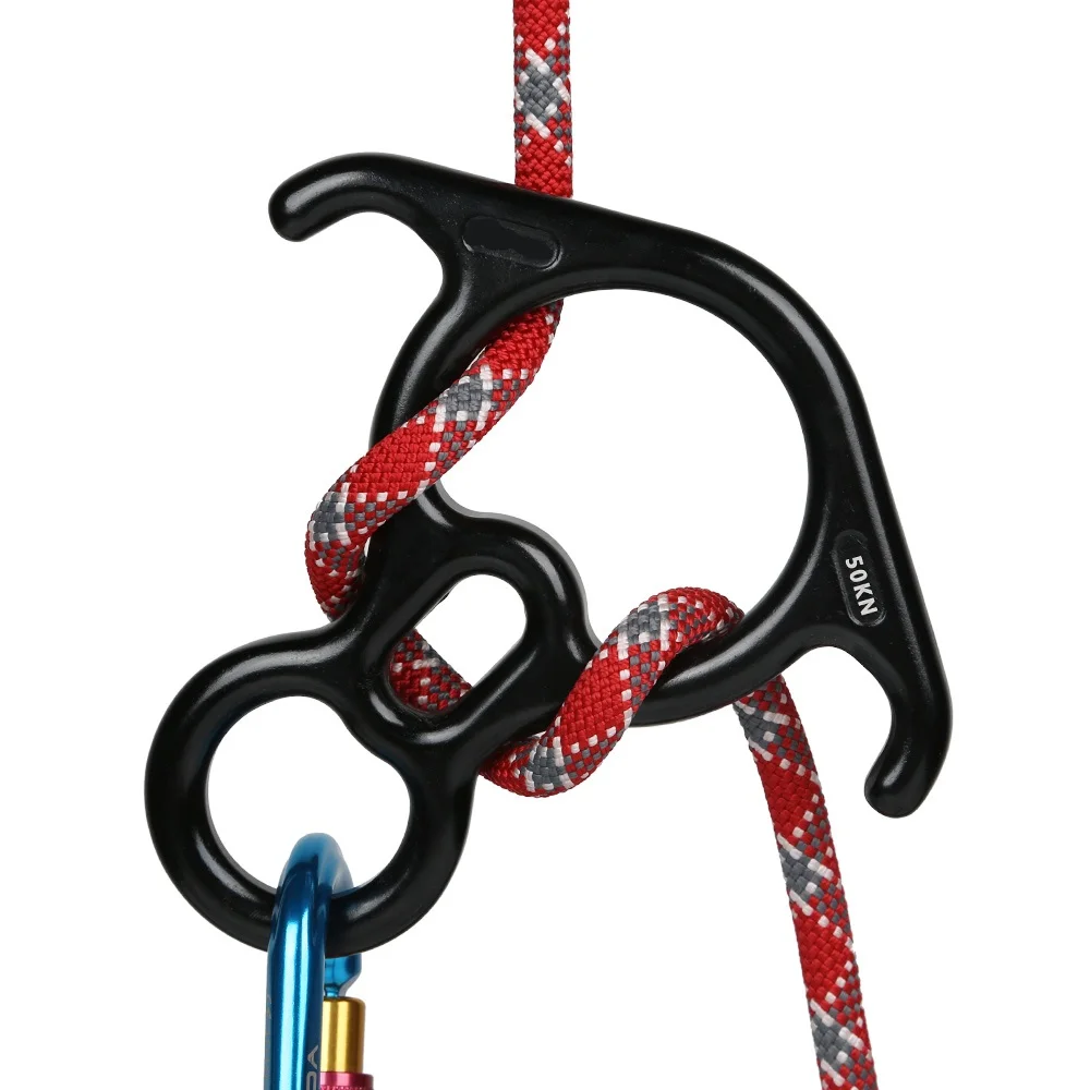 Rock climbing descender OX Horn 8 descend ring downhill eight ring with Bent-ear Rappelling Gear Belay Device Equipment 50NG